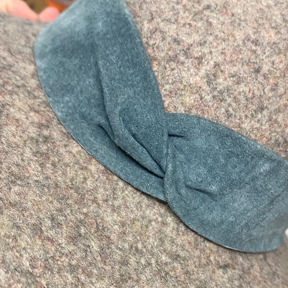 Vintage 70s- Whittal & Javits - mohair/neutral speckled tones with  teal band